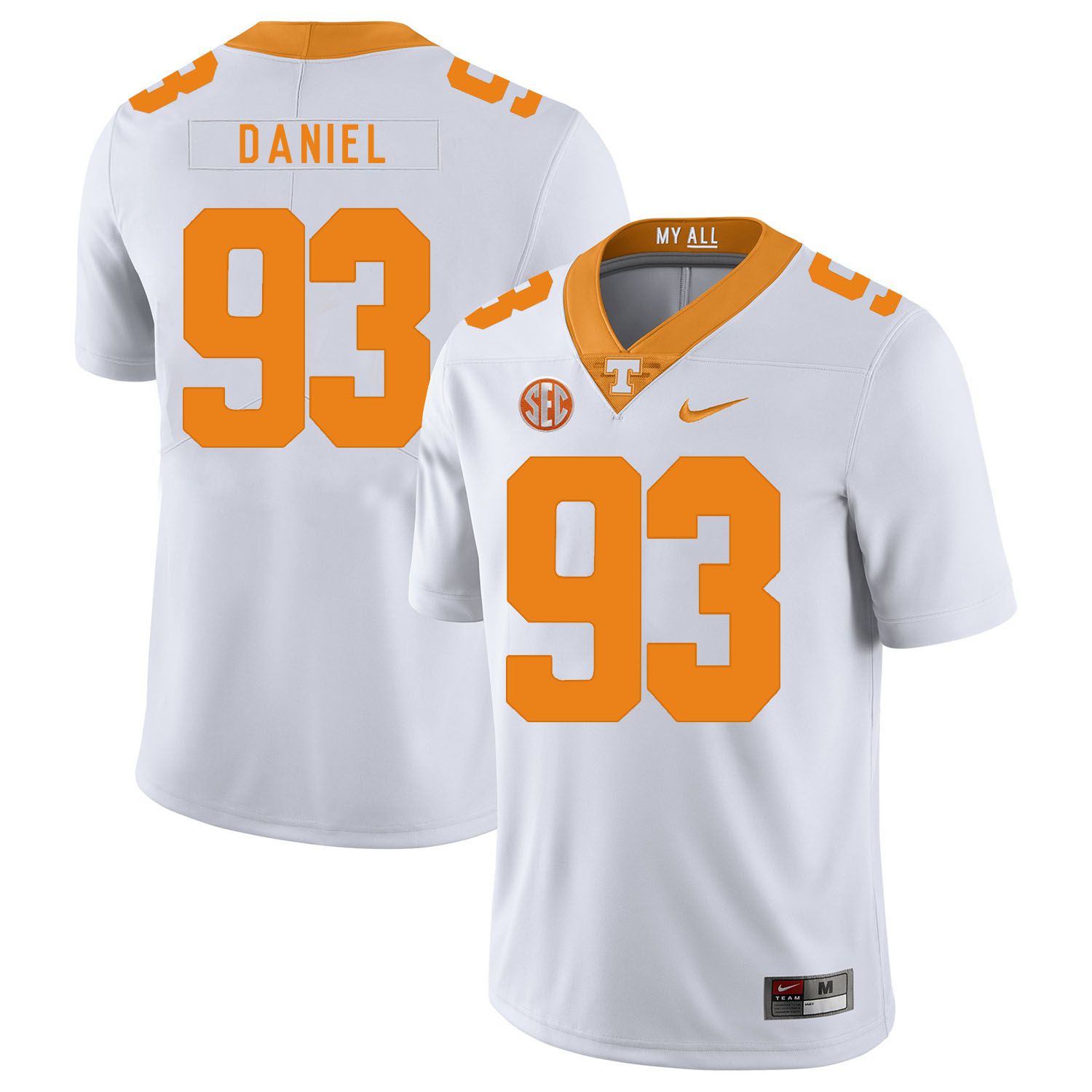 Men Tennessee Volunteers #93 Daniel White Customized NCAA Jerseys->customized ncaa jersey->Custom Jersey